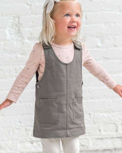 Kendi Alma Twill Jumper Dress In Green