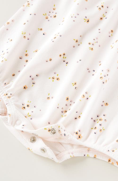 Nordstrom Print Cotton Jersey Ruffle Romper In Pink