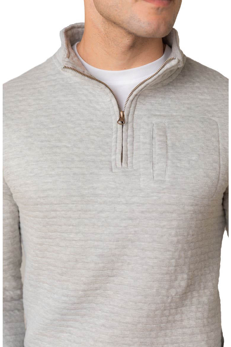 Quilted Half Zip Pullover, Alternate, color, Quilted Light Gray Heather