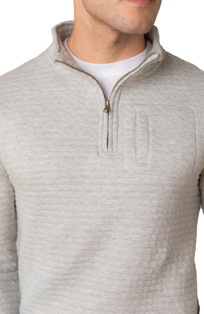 Hope & Henry Quilted Half Zip Pullover, Alternate, color, Quilted Light Gray Heather