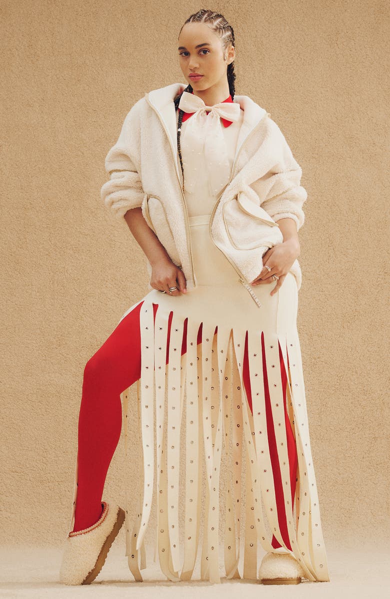 UGG<sup>®</sup> Tasman Maxi Curly Genuine Shearling Slipper, Alternate, color, Natural