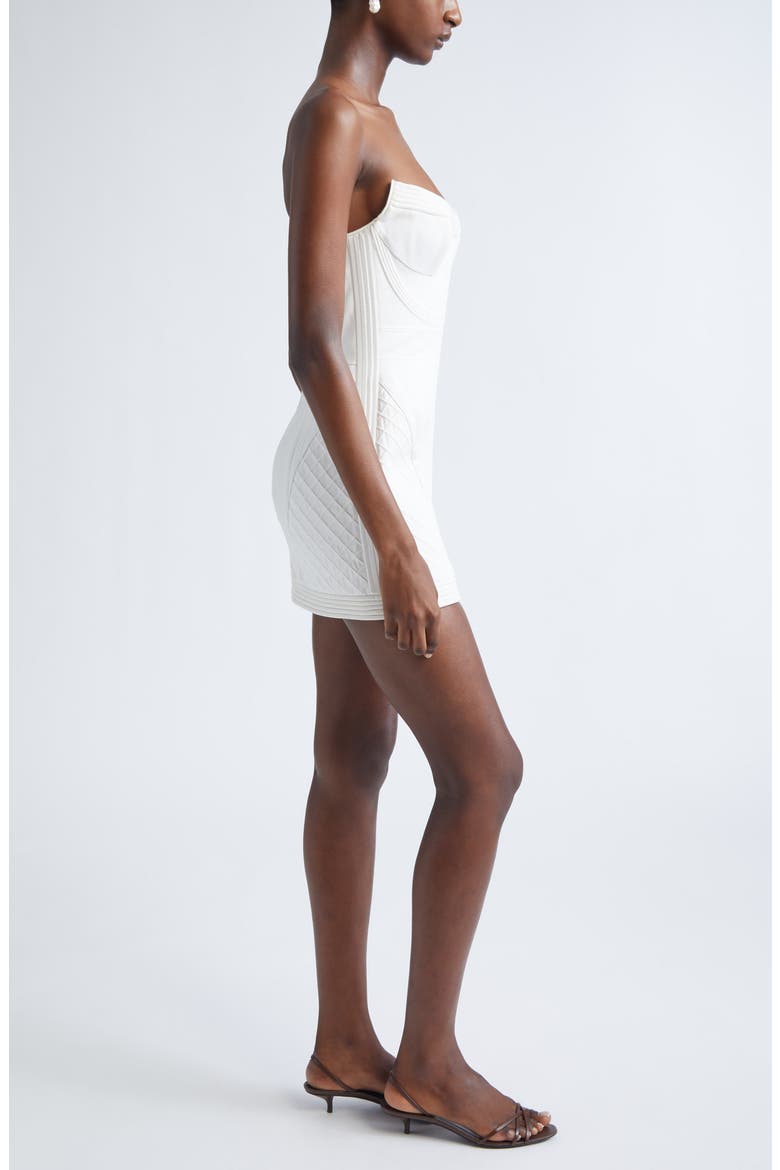 Rebellion Corded Cotton Corset Minidress, Alternate, color, IVORY