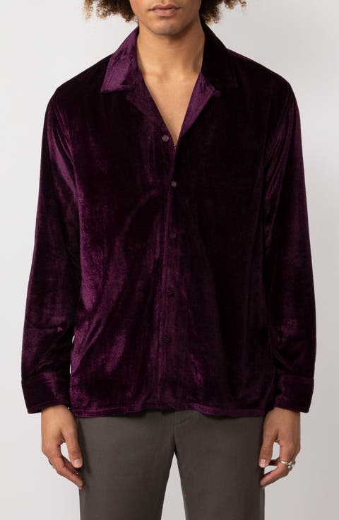 Hemang Velour Button-Up Shirt