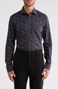 Eton Slim Fit Floral Cotton Twill Shirt