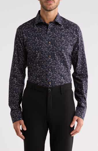 Slim Fit Floral Cotton Twill Shirt