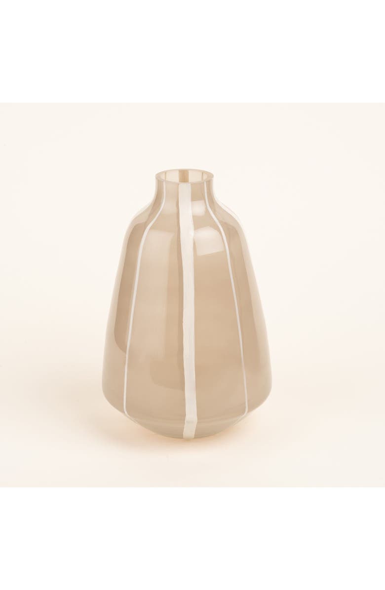 Zsa Zsa Zsu Aravali  Hand Painted Glass Decorative Object 6X6X9 In, Main, color, Beige