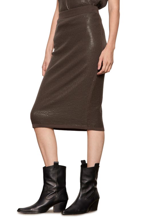 Sanctuary Sparkle Sequin Pencil Skirt In Brown