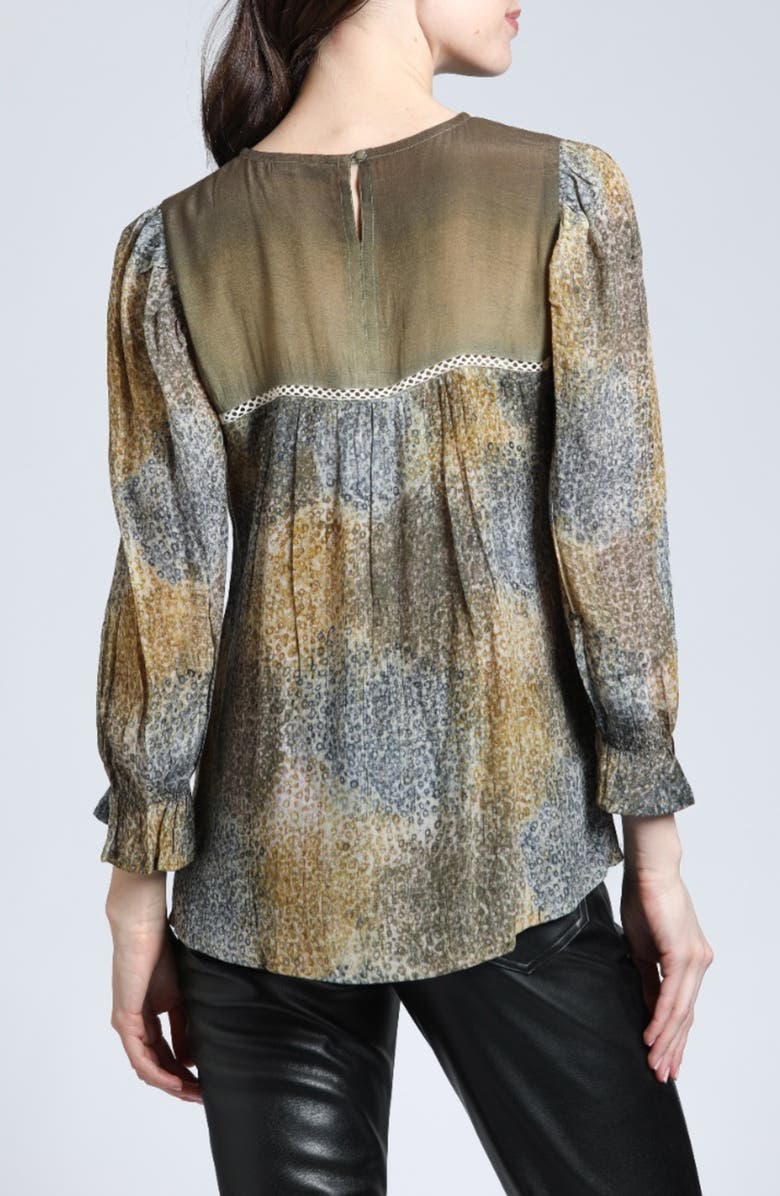 APNY Mixed Media Peasant Top, Alternate, color, Beige Multi