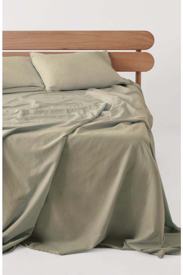 Organic Cotton Organic Room Service Sateen Sheet Set, Alternate, color, Spray Green
