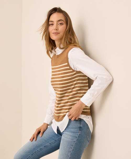 Pact Organic Classic Fine Knit Shell In Brown