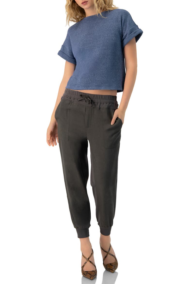 Straight Knit Blouse with Crew Neck, Alternate, color, Blue