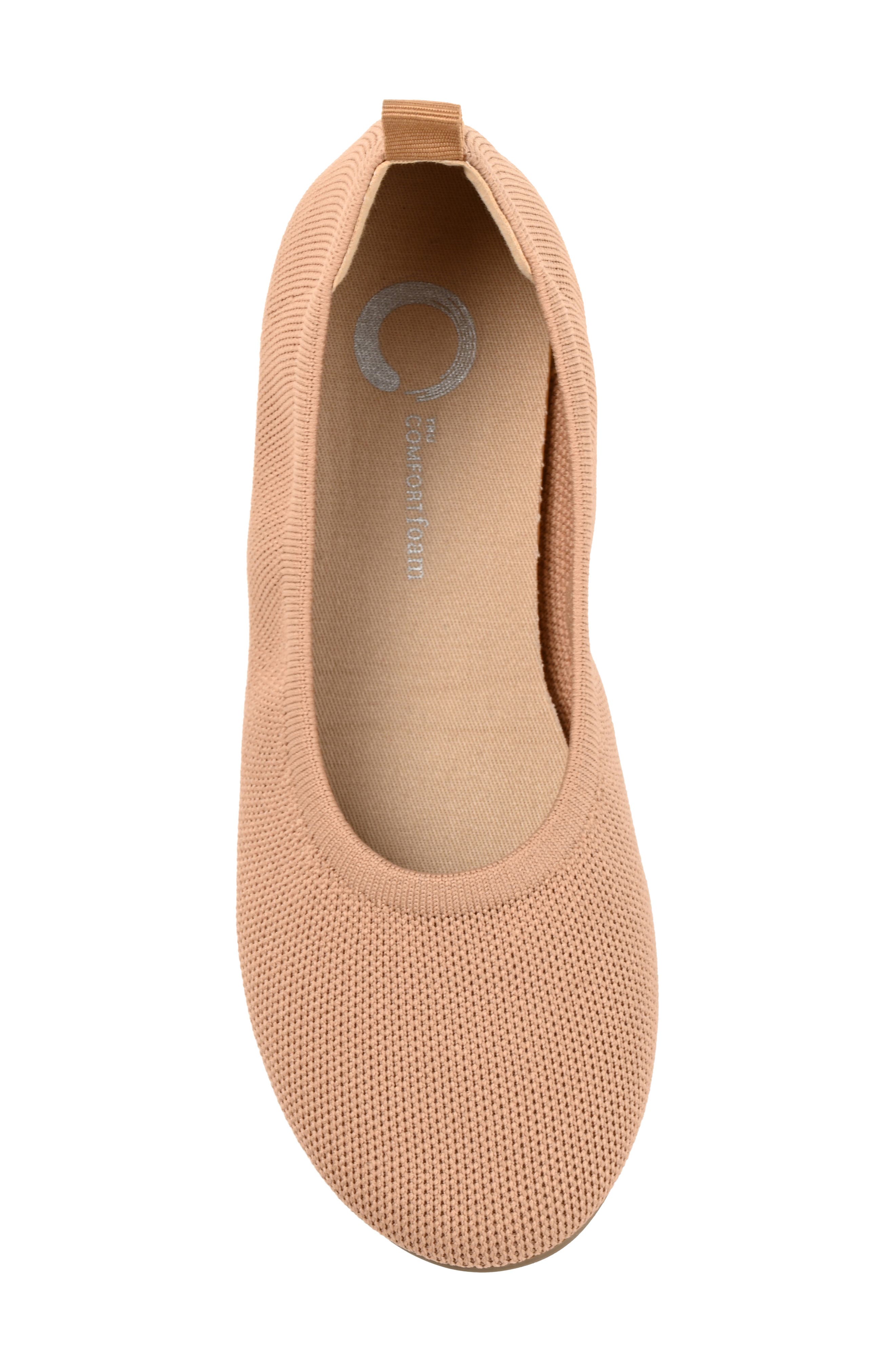 Journee Collection Jersie Knit Ballet Flat - Wide Width, Alternate, color, Tan