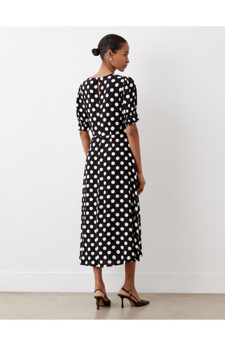 Finery London Mela Polka Dot Midi Tea Dress, Alternate, color, Black Spot