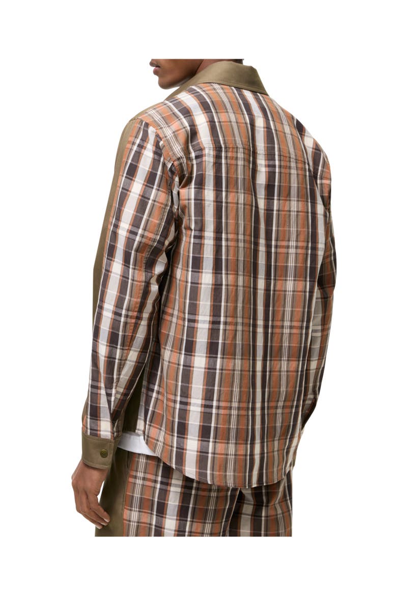Tropical Gabardine and Check Shirt, Alternate, color, Finch brown