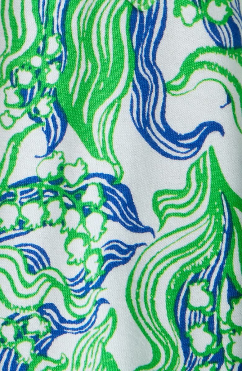 Lilly Pulitzer<sup>®</sup> Bingley Short Sleeve Cotton Drop Waist Minidress, Alternate, color, Green Lilly Of The Valley