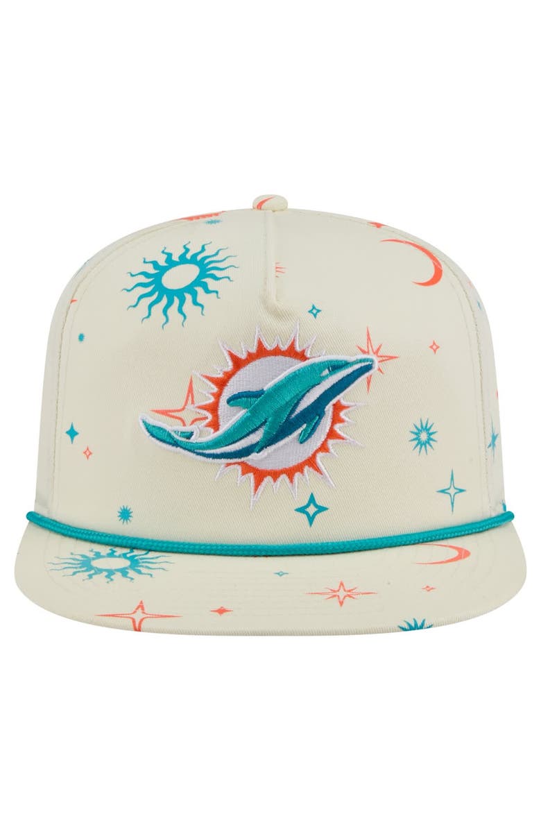 New Era Men's New Era Cream Miami Dolphins Celestial Golfer Adjustable Hat, Alternate, color, Cream