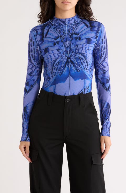 Butterfly Long Sleeve Knit T-Shirt