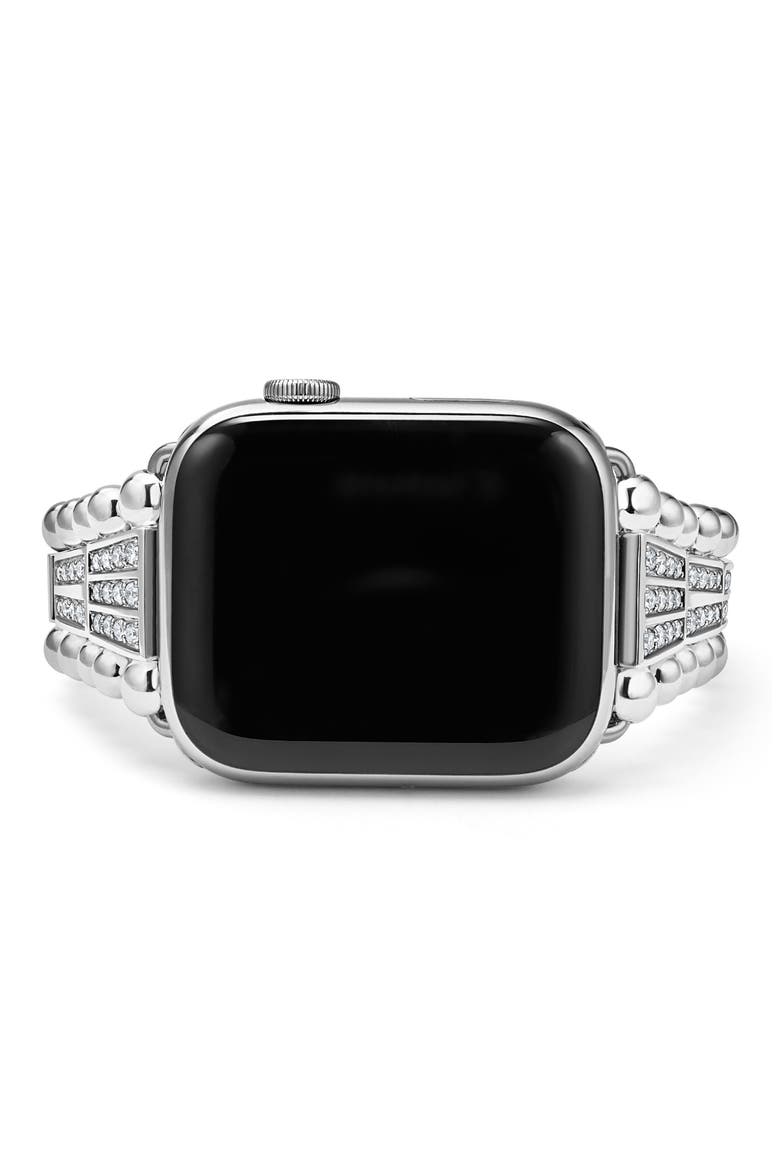 Smart Caviar 20mm Diamond Apple Watch® Watchband, Alternate, color, SILVER