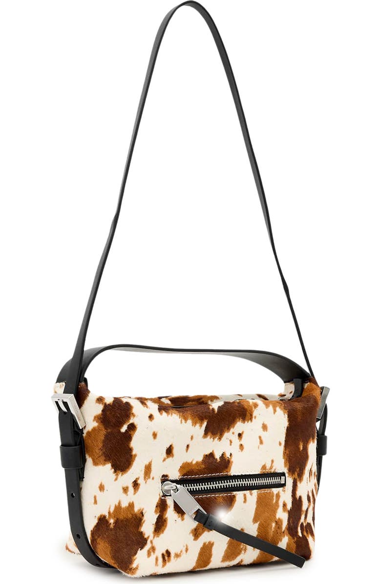 AllSaints Vega Grab Genuine Calf Hair Crossbody Bag, Alternate, color, Cow Print