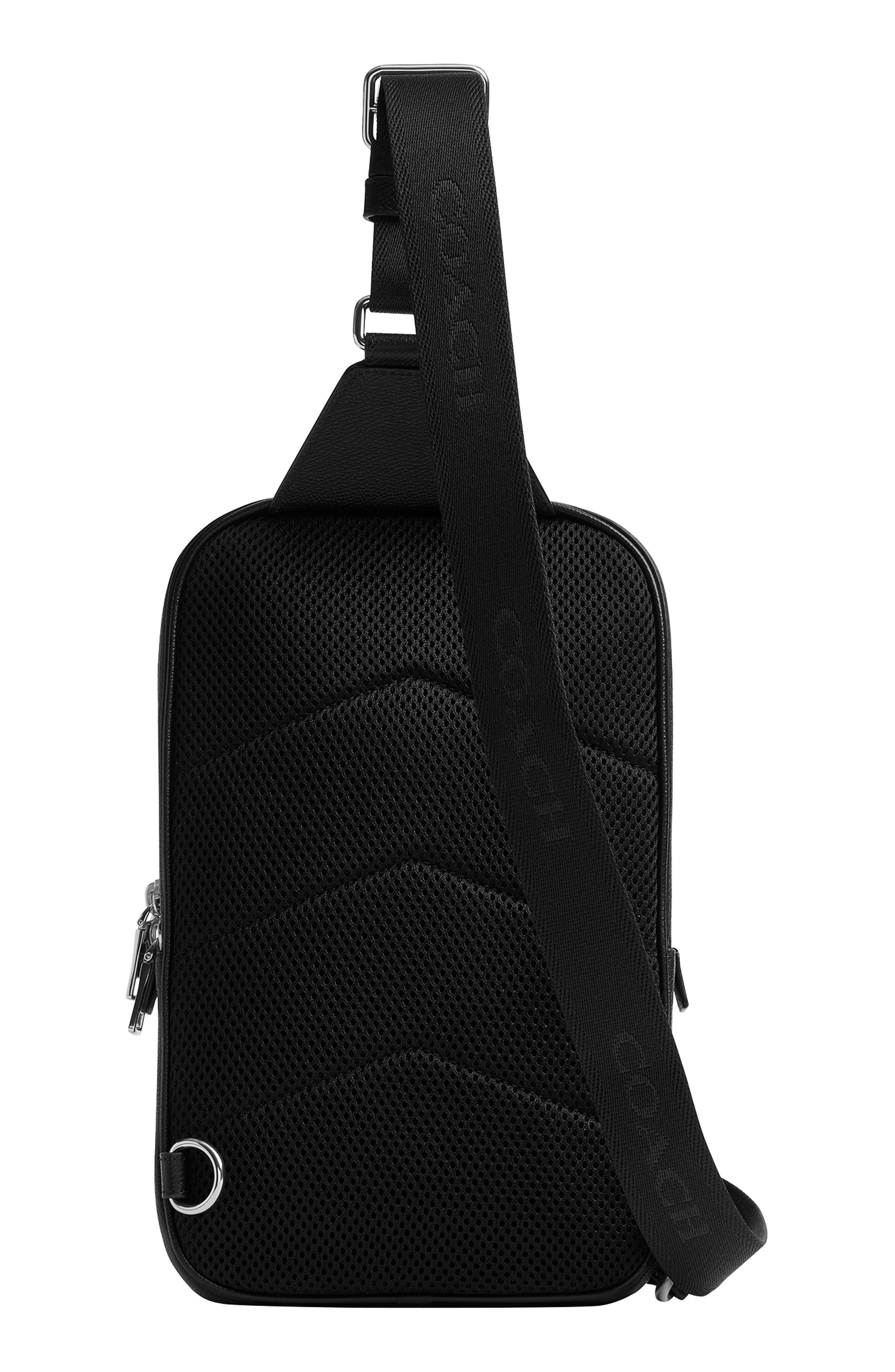 COACH Felix Signature Coated Canvas & Leather Sling Bag, Alternate, color, Black Signature