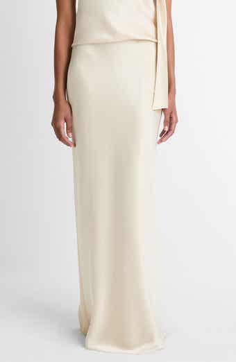 Satin Bias Column Skirt