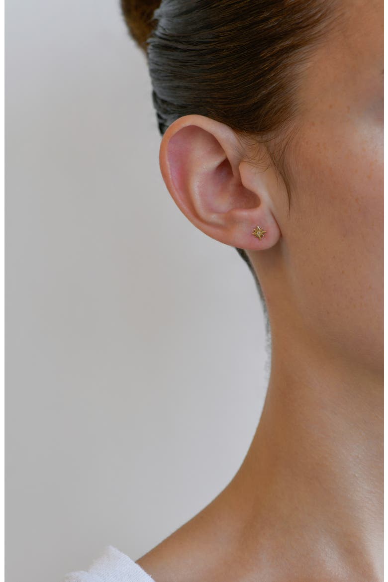 Jac & Jo Diamond Starburst Single Stud Earring, Alternate, color, GOLD