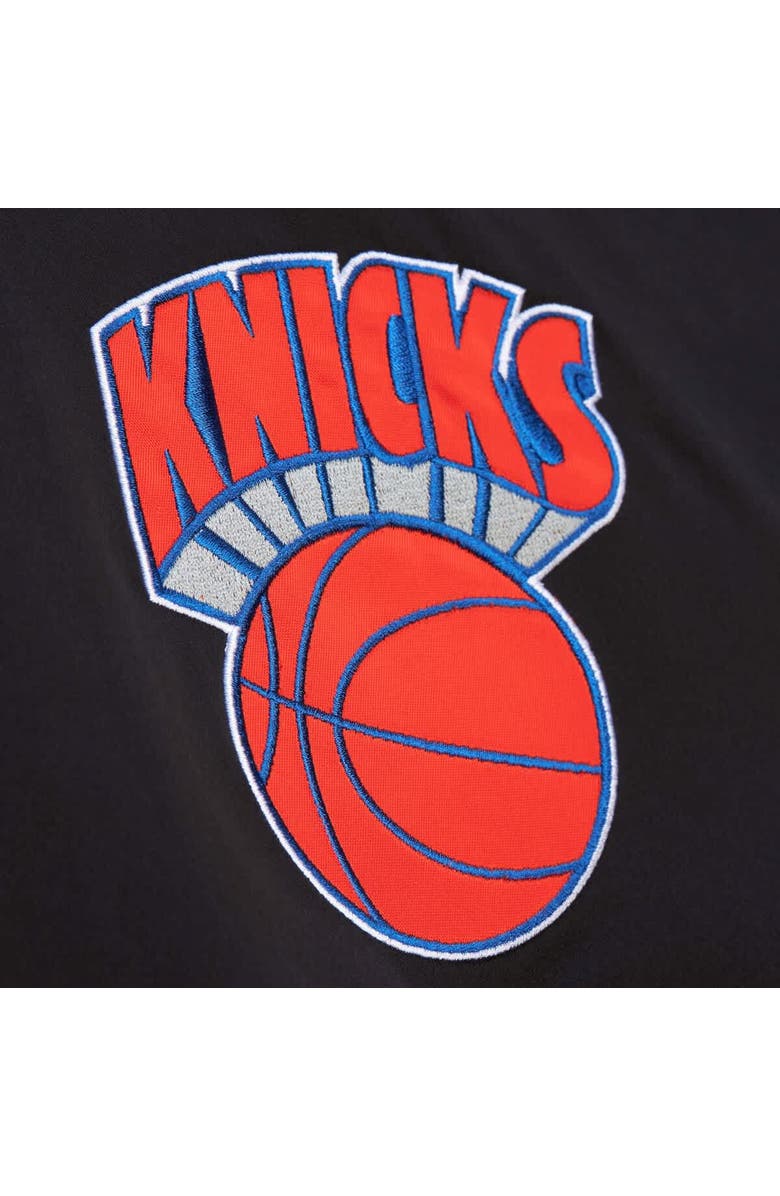 Mitchell & Ness Men's Black New York Knicks Hardwood Classics Blackout Collection Satin Full-Zip Jacket, Alternate, color, 