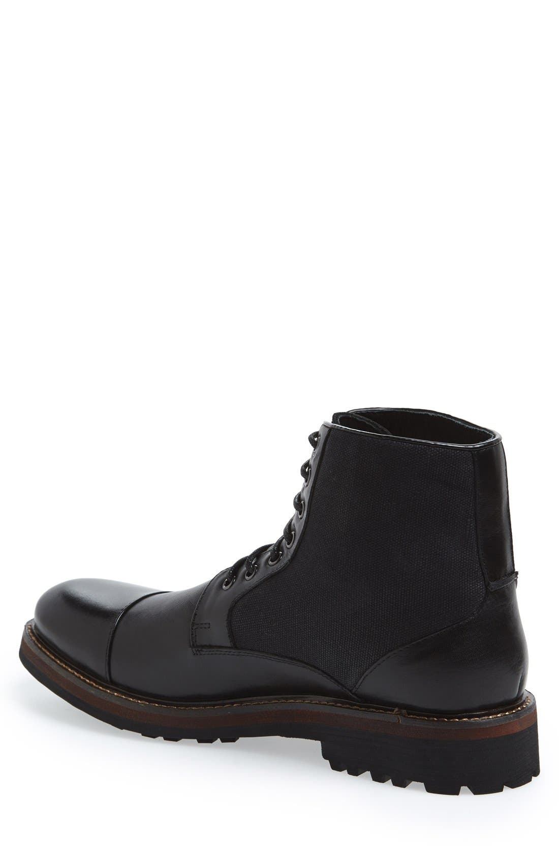 'Northstar' Cap Toe Boot, Alternate, color, BLACK
