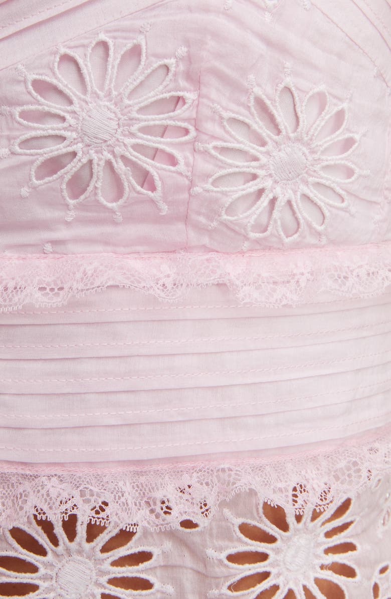 Isabel Marant Delphine Eyelet Lace Cotton & Silk Crop Top, Alternate, color, 