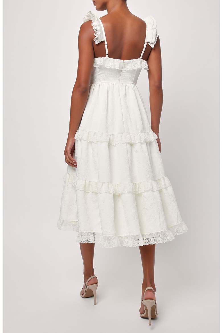 Serenity Jacquard Midi Dress, Alternate, color, IVORY