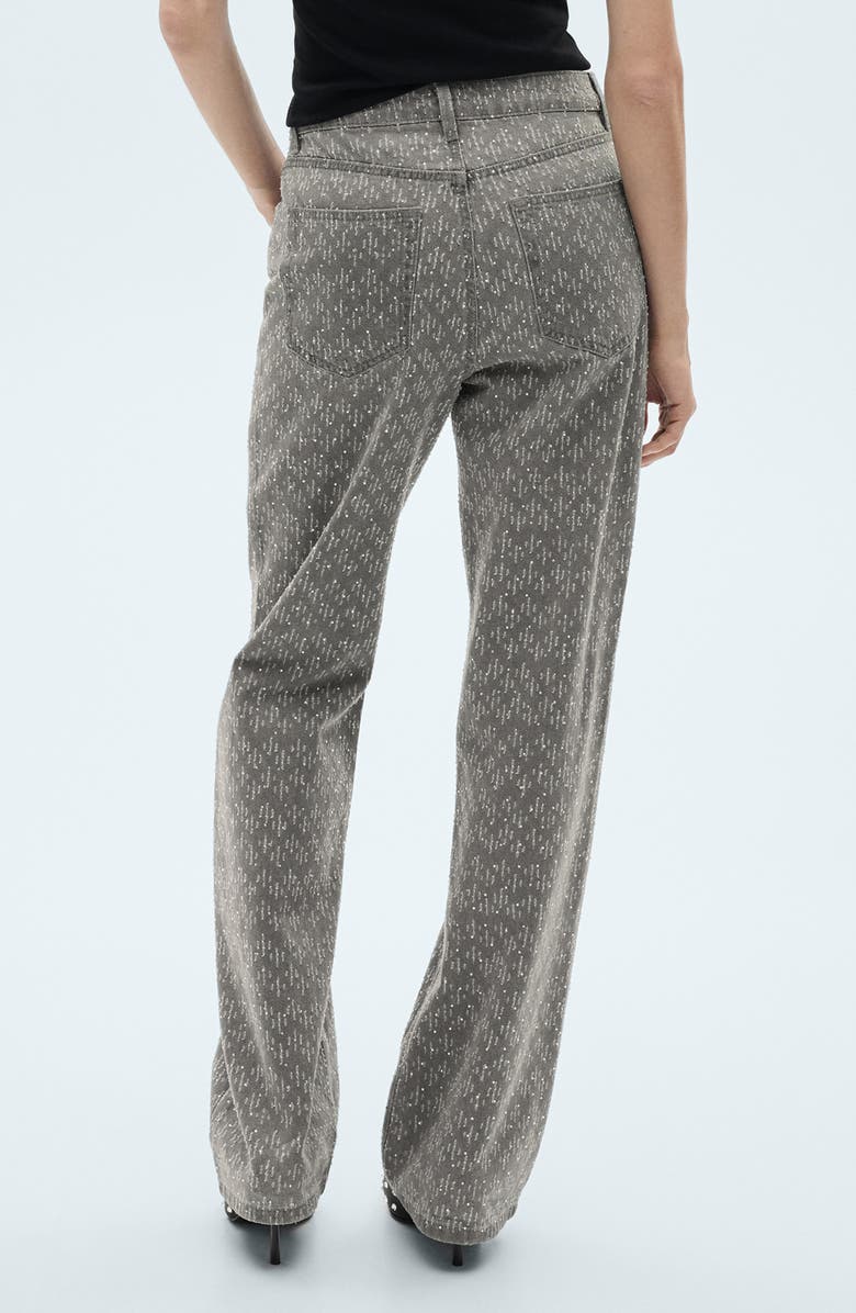 MANGO Rhinestone Embellished Straight Leg Jeans, Alternate, color, 