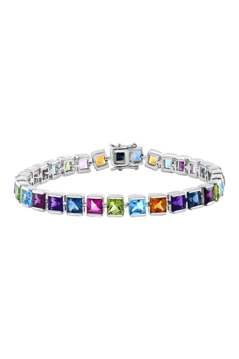 Sterling Silver Mutli Gemstone Bracelet, Main, color, SILVER