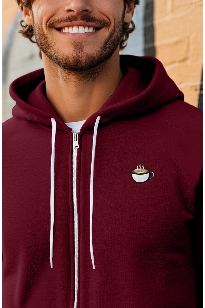 Cappuccino Zip Hoodie, Alternate, color, Maroon