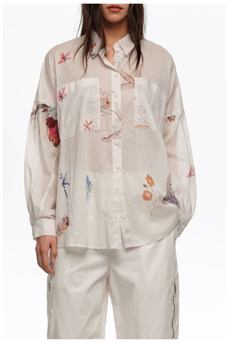 Seabed Cotton Oversize Shirt, Main, color, SEABED OFF WHITE
