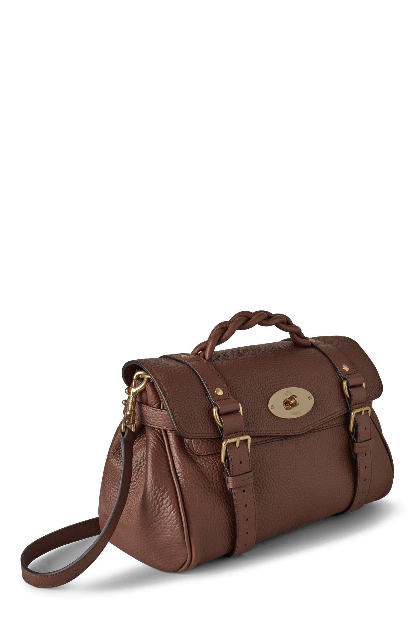 Mulberry Alexa Leather Satchel, Alternate, color, Bright Oak