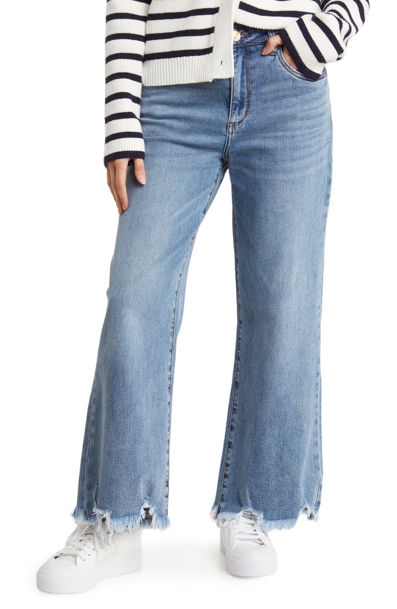 STS Blue Sabrina High Waist Wide Leg Raw Hem Jeans, Main, color, Hillman