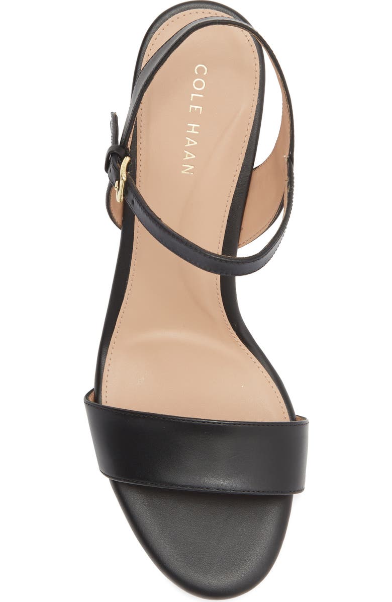 Cole Haan Josie Block Heel Sandal, Alternate, color, Black Leather / Woven