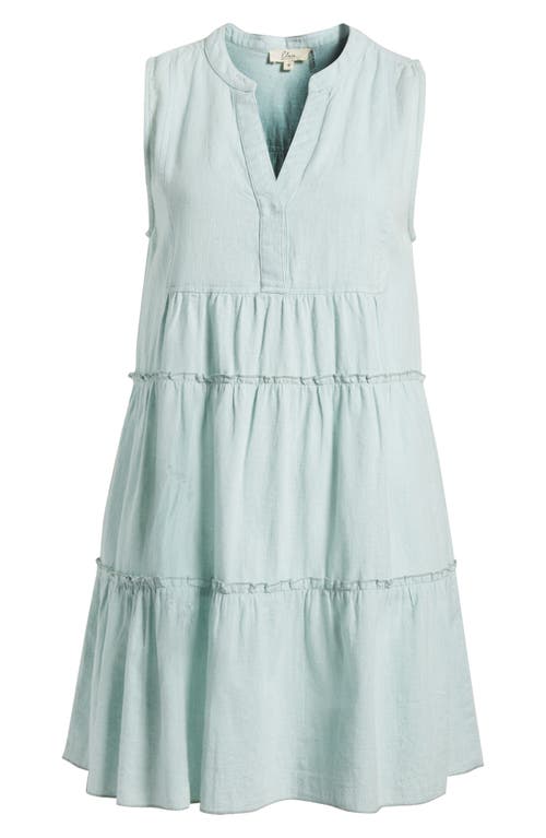 Elan Tiered Cotton Blend Cover-up Dress In Teal Light