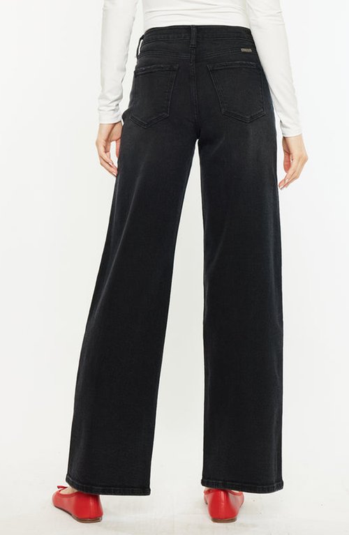 Kancan Cora High Rise Wide Jeans In Black