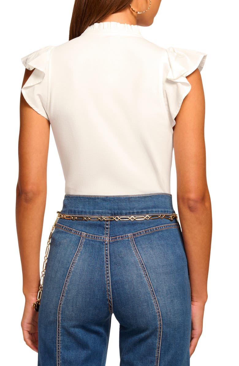 Ramy Brook Monroe Ruffle Trim Top, Alternate, color, Ivory