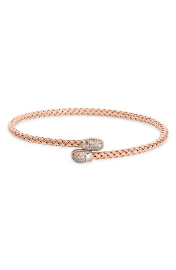 Meshmerise Diamond Woven Cuff Bracelet In Rose Gold
