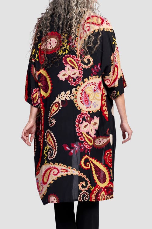 ALEMBIKA ALEMBIKA FIESTA PRINT KIMONO INSPIRED LONG LIGHT JACKET