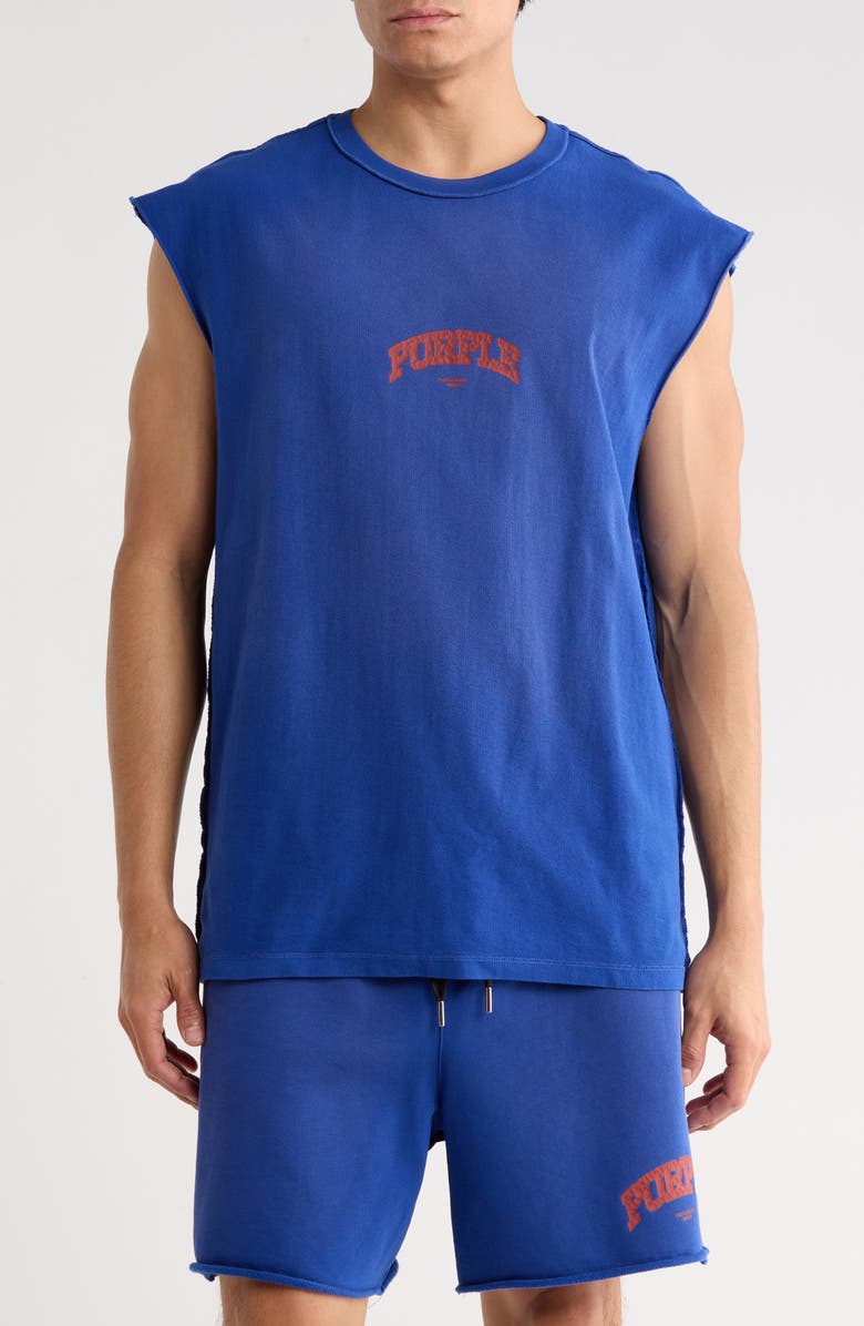 PURPLE BRAND Logo Textured Graphic Tank, Main, color,