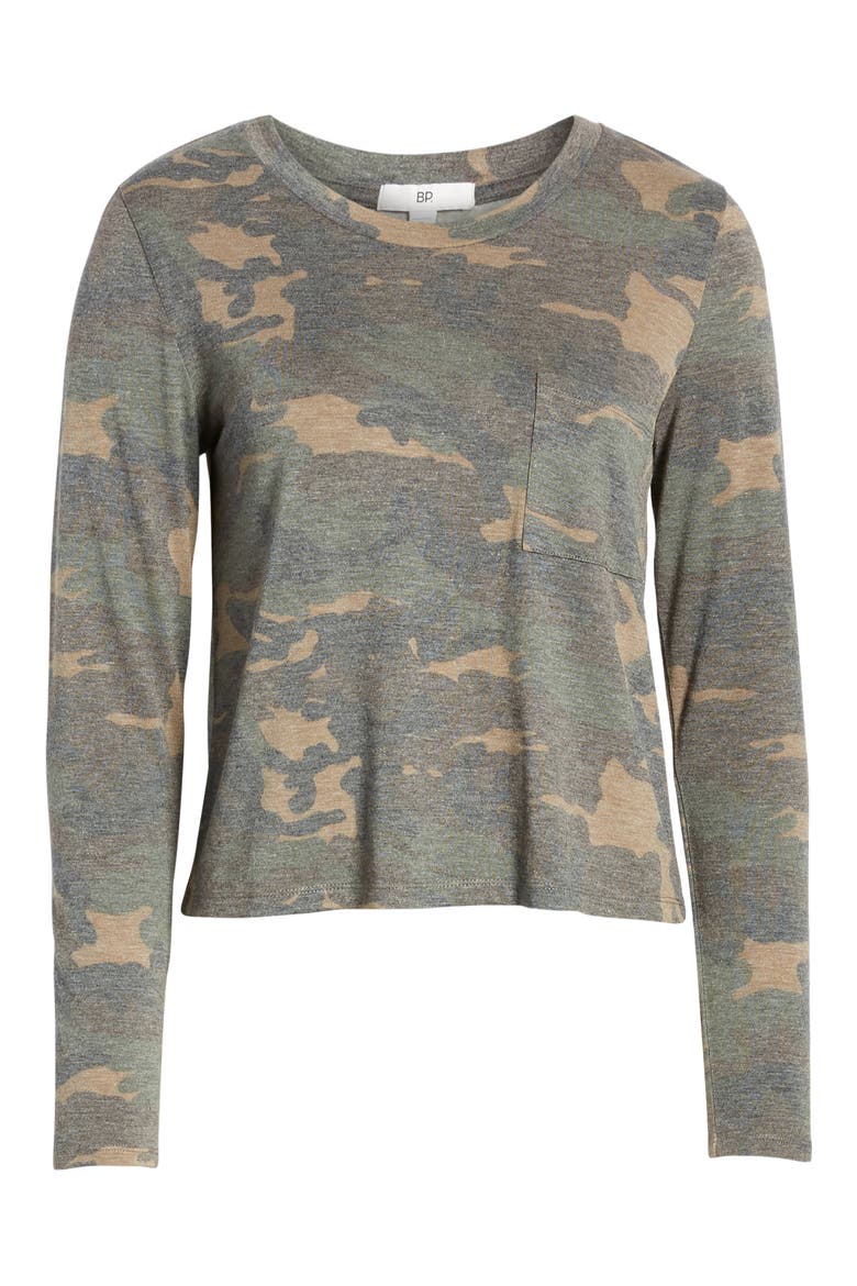 Camo Print Tee, Alternate, color, OLIVE BURNT CAMO