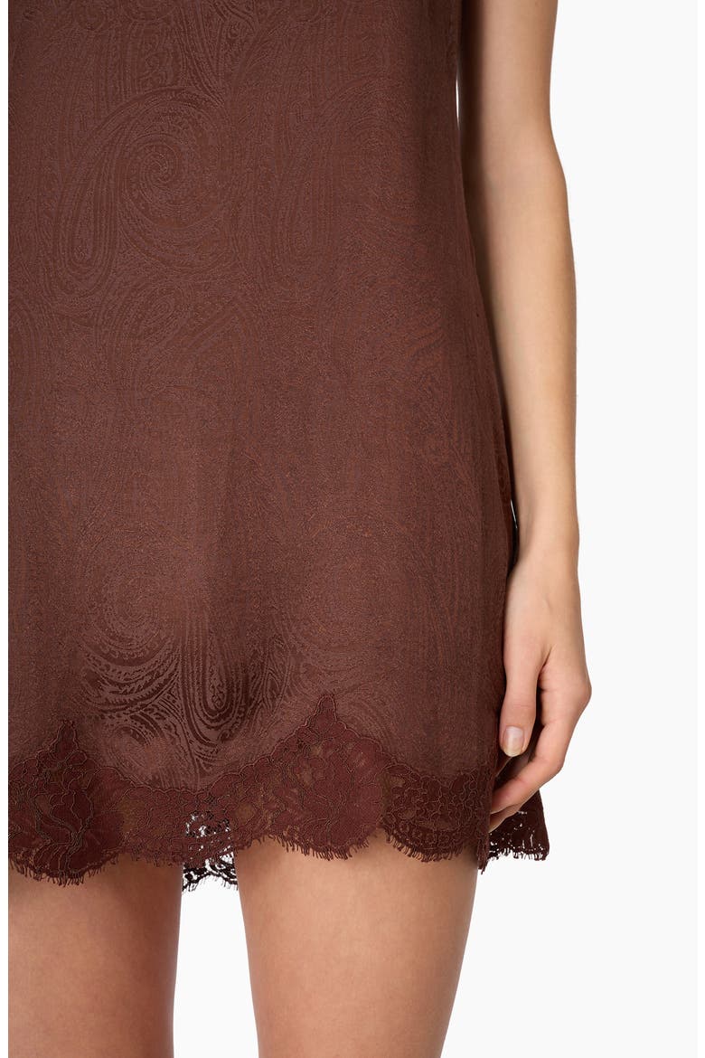 Ingram Paisley Jacquard Shift Dress, Alternate, color, UMBER