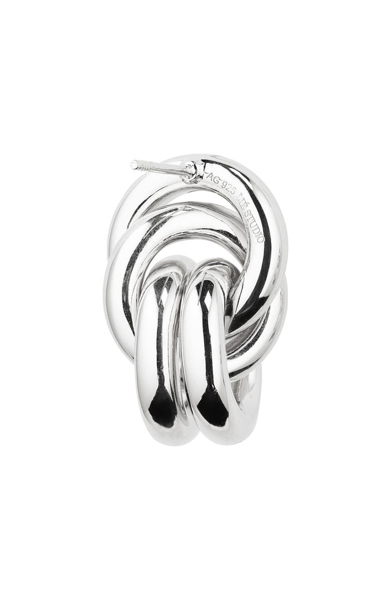 Lié Studio Vera Knot Tie Sterling Silver Earrings, Alternate, color, Sterling Silver