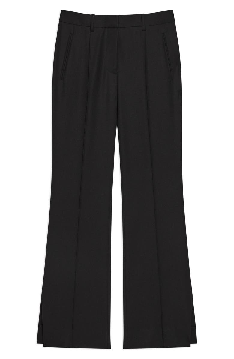 Helmut Lang Wool Gabardine Bootcut Pants, Alternate, color, Black