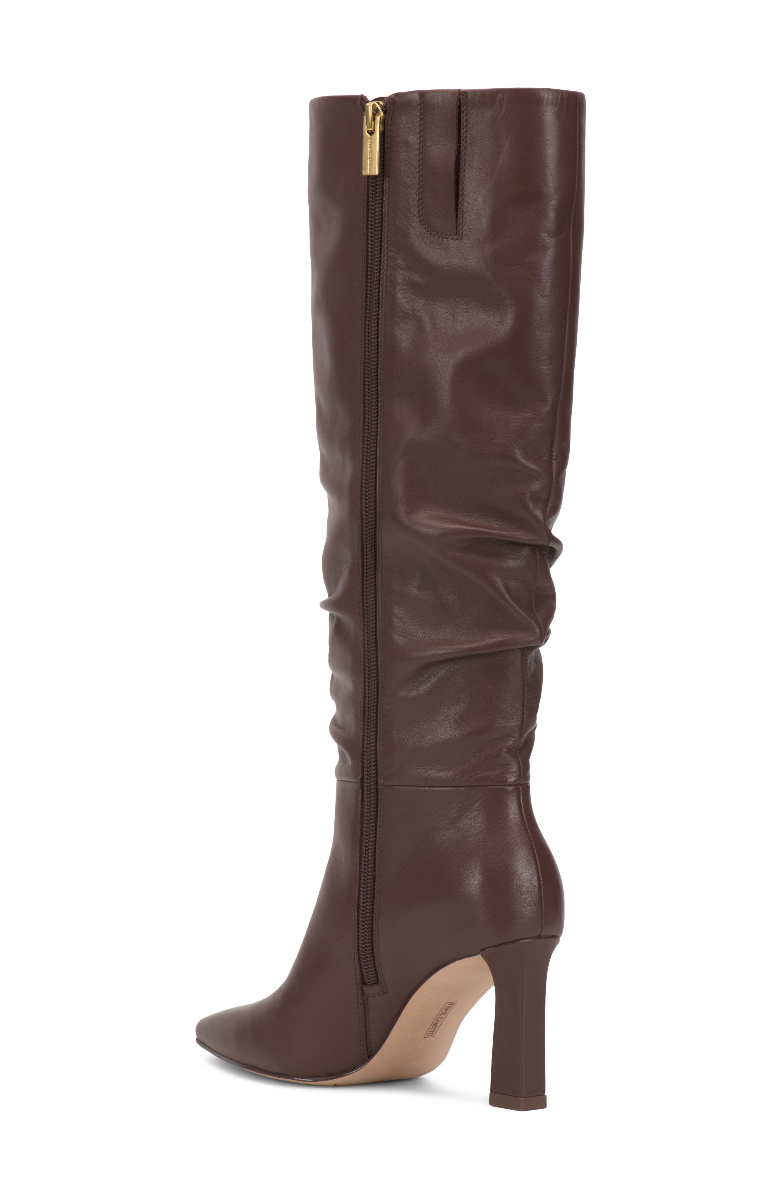 Genisa Knee High Leather Boot, Alternate, color, JAVA