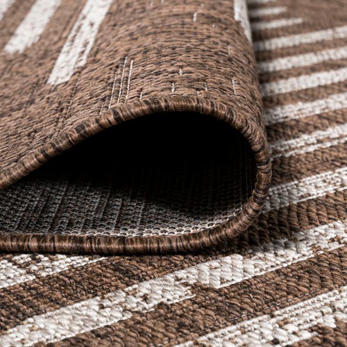 Jonathan Y Zolak Berber Stripe Geometric Indoor/outdoor Area Rug In Brown/beige
