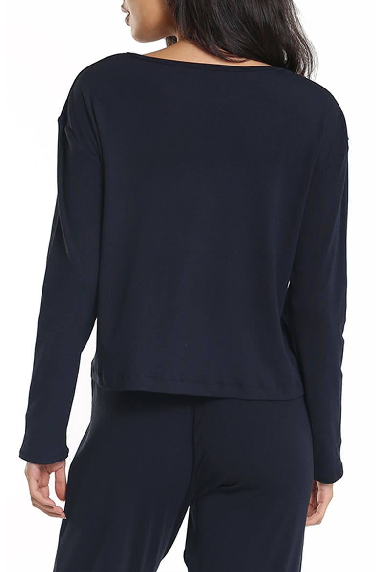Luxe Rib Pajamas, Alternate, color, BLACK